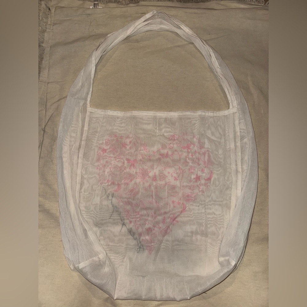 Free People Pink Heart Graphic Tote Bag - Picture 3 of 3